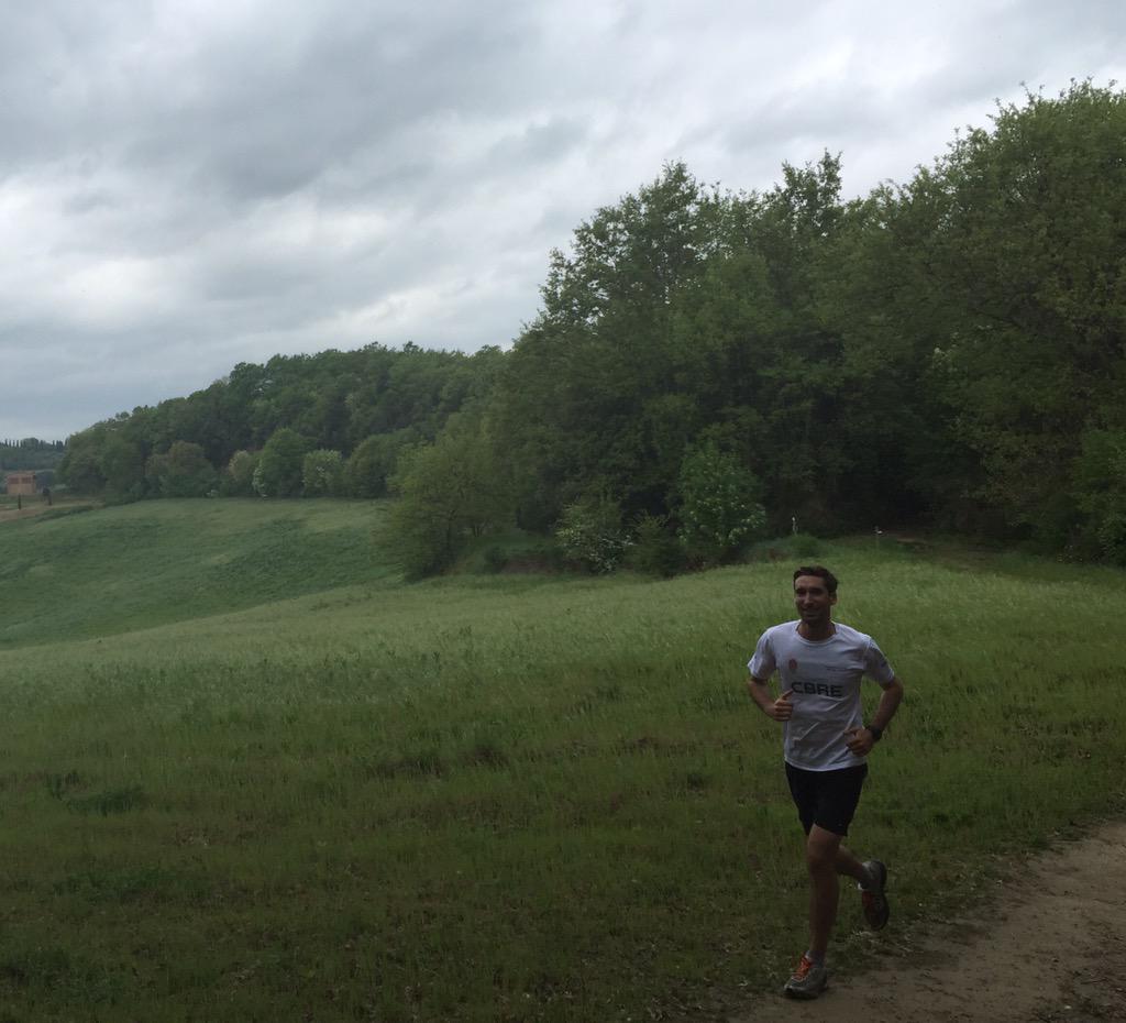 Mdrskinner's tweet photo. Day 2 - San Miniato to Monteriggioni, 43.8 miles. Crazy hills, monsoon rain. 74.6 miles now covered, 187.4 to go. http://t.co/r9hfD6b0s6