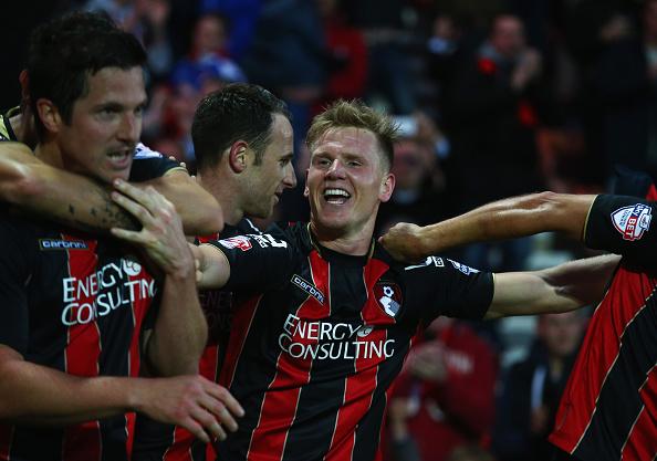 BBCSport's tweet photo. Bournemouth are all but promoted to the Premier League after beating Bolton. Read the report: http://t.co/URAd1UihOs http://t.co/xPALzv3enf