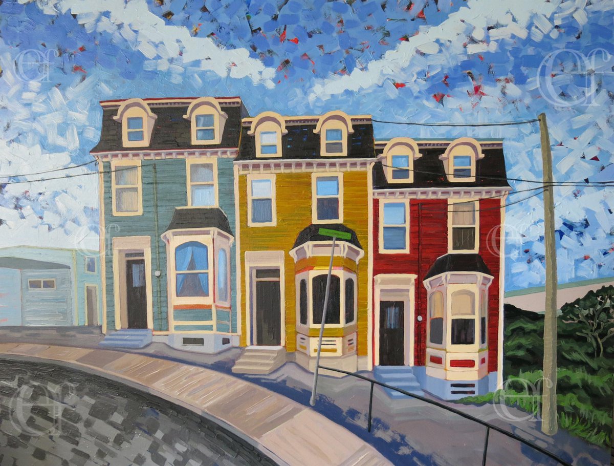 elaineframpton's tweet photo. new #painting- 'Rowhouses', oil on canvas, 30" x 40" http://t.co/hWgWysiGq9
