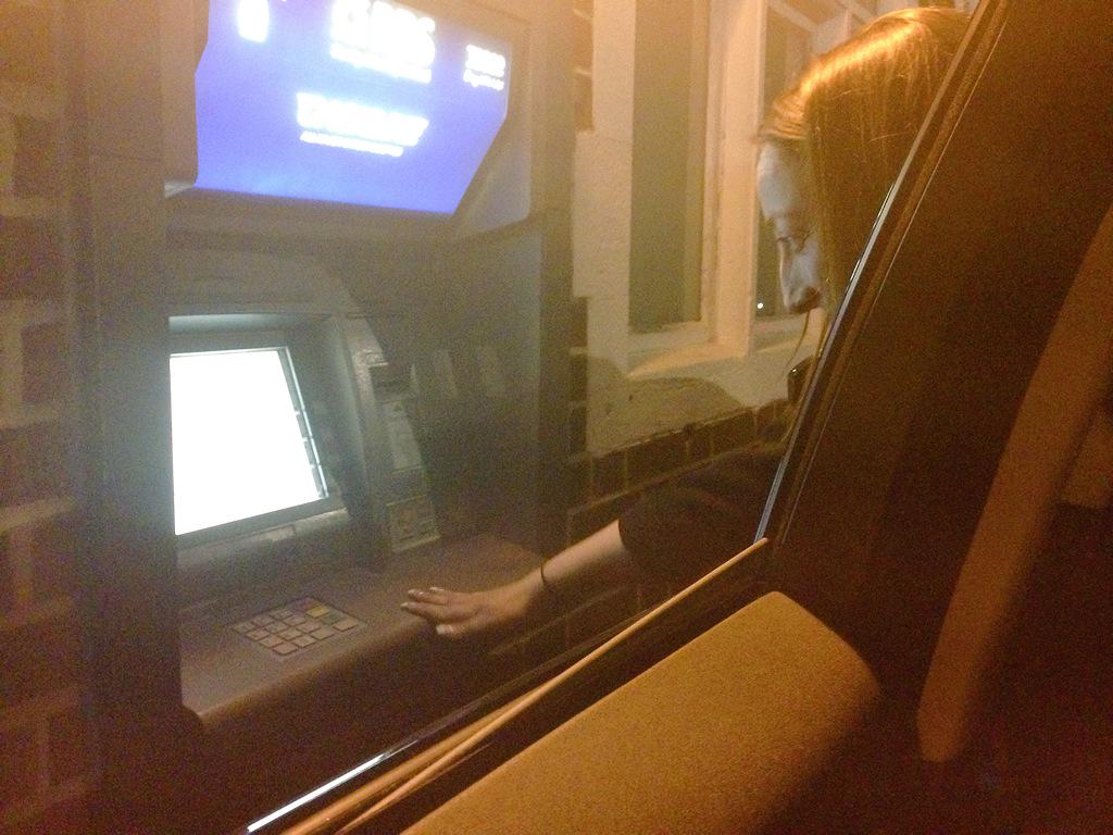 PurposefulAmy's tweet photo. Amazing that these new drive through cash points are being rolled out across #Bristol @gracekington http://t.co/1jabxoQ3kT