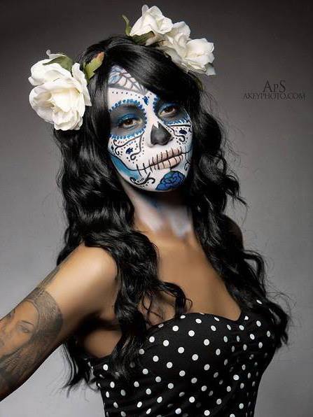 Deestyle12's tweet photo. Sugar Skull Photo Shoot with #RayAkey Make Up done by yours truly #DeeStyle Love it!! #sugarskulls #model #photoshoot http://t.co/YWdPnalENu