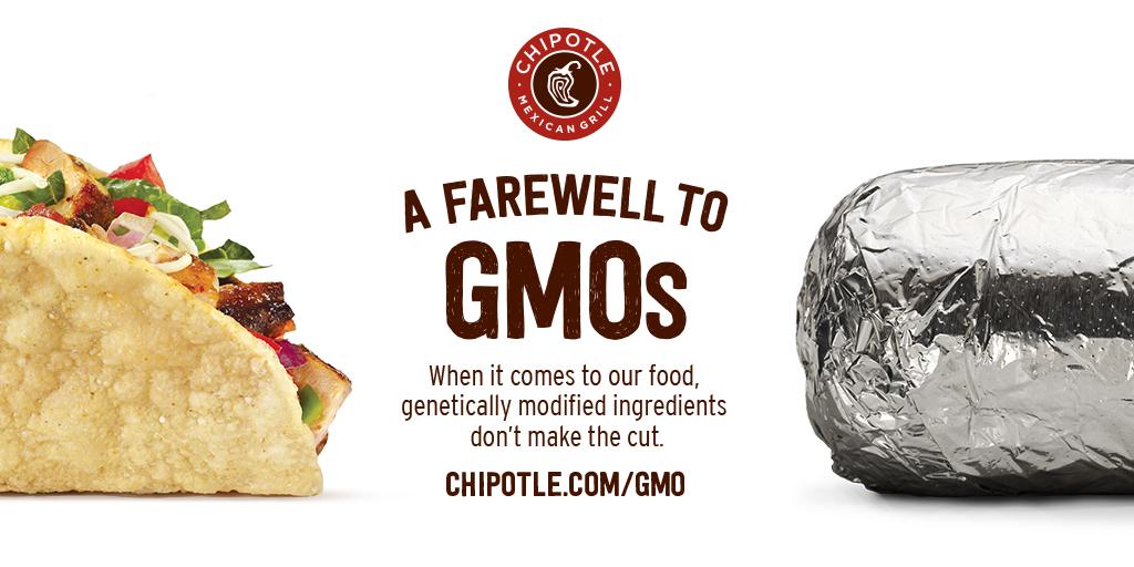 ChipotleTweets's tweet image. We&apos;re now making all food at our US restaurants with only non-GMO ingredients: chipotle.com/gmo -Joe