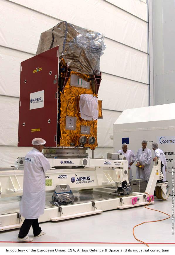 Arianespace's tweet photo. Switched on! #Sentinel2 is readied for Arianespace’s #Vega Flight #VV05 in June: http://t.co/zLUwe53lun @ESA_EO http://t.co/ZG9rYcZ0eR