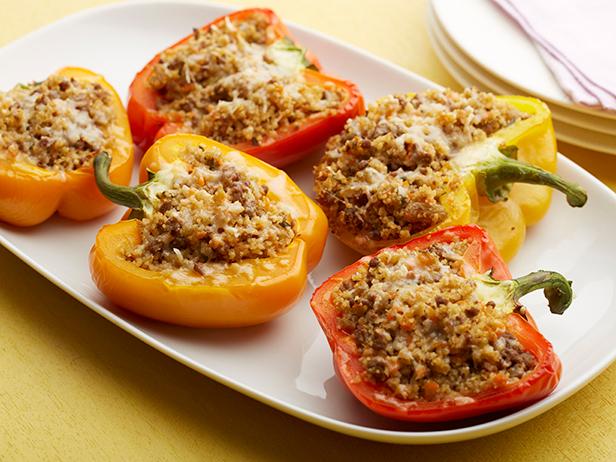FoodNetwork's tweet photo. Learn 5 new Stuffed Pepper recipes like these Sweet and Sour Couscous-Stuffed beauties: http://t.co/ILeGkZvd6Z. http://t.co/OgFTFveYBQ