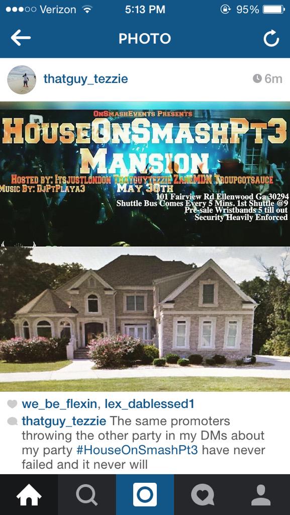 Miller21Time's tweet photo. #HouseOnSmashPt3 
MAY 29TH-31ST
Hosted by:@thatguy_tezzie @zane_MDN #WeekEndOnSmash http://t.co/slhztVicDp