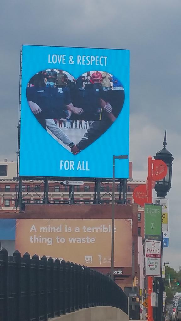 LEDbaltimore's tweet photo. On the board now. Humans unite. #PeacefulProtest  #BaltimoreRiots #love #Respect #unity #FreddieGray http://t.co/q6kuwQ9Uhh