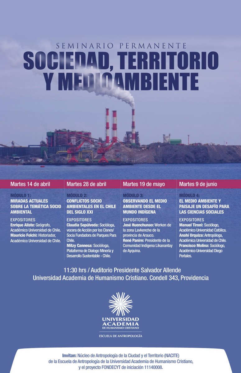 Info_SMAmbiente's tweet photo. Mañana 2do Módulo del Seminario,11:30, en auditorio S. Allende, de la @u_academia, en Condell 343, Providencia http://t.co/Mt1PUPhNmk