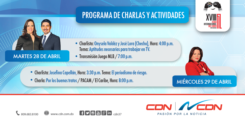 cdn37's tweet photo. @jcapellanm te espera este miércoles en el stand de #NCDN con charla "Periodismo de riesgo". 3:30pm http://t.co/T39IvGLMR2