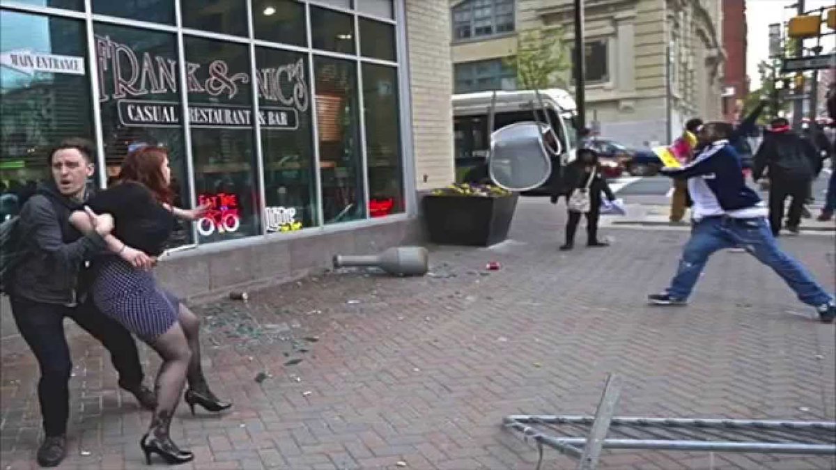 TheSource's tweet photo. Riots have begun in the streets of Baltimore following Freddie Gray's funeral http://t.co/4ksO4GgyLV http://t.co/O26A7zNWg0