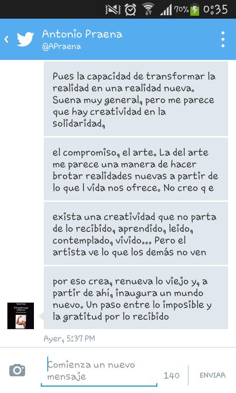Marta_mog6's tweet photo. Definición de creatividad por @APraena #CmiObsReto2 http://t.co/DI7wRVinib