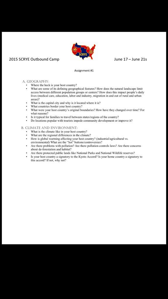 LindseyyyyGrace's tweet photo. 1st assignment #SCRYE #RotaryYouthExchange http://t.co/f2bJq1Rlpv