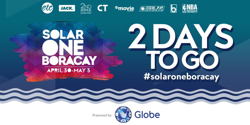 MyMovieCh's tweet photo. Two more days before Solar One Boracay! See you there on April 30-May 3! #solaroneboracay #LetsTakeOverSummer http://t.co/FILavP7rxA