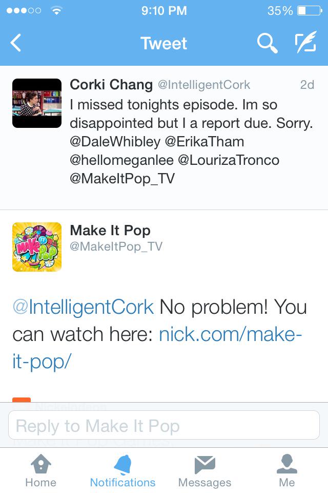 IntelligentCork's tweet photo. I think i may faint now... (@ErikaTham, @MakeItPop_TV) http://t.co/PUM2TvXuAO