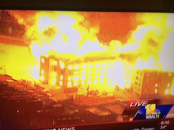 Senior Citizen center set on fire on N Chester #Baltimoreriots 