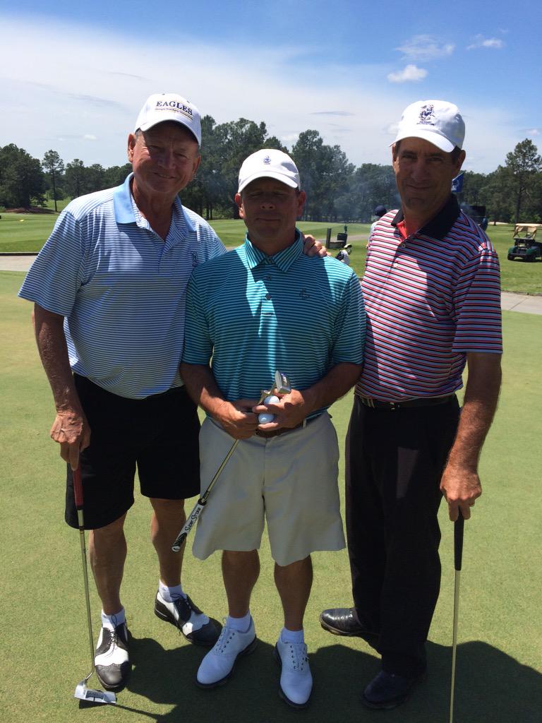 GaSouthernGolf's tweet photo. Mike Donald, Tripp Kuhlke and @jimraglandgolf at today's Pro-Am #3studs #fairwayfoundation #EagleAlum http://t.co/hjjXa3buT3