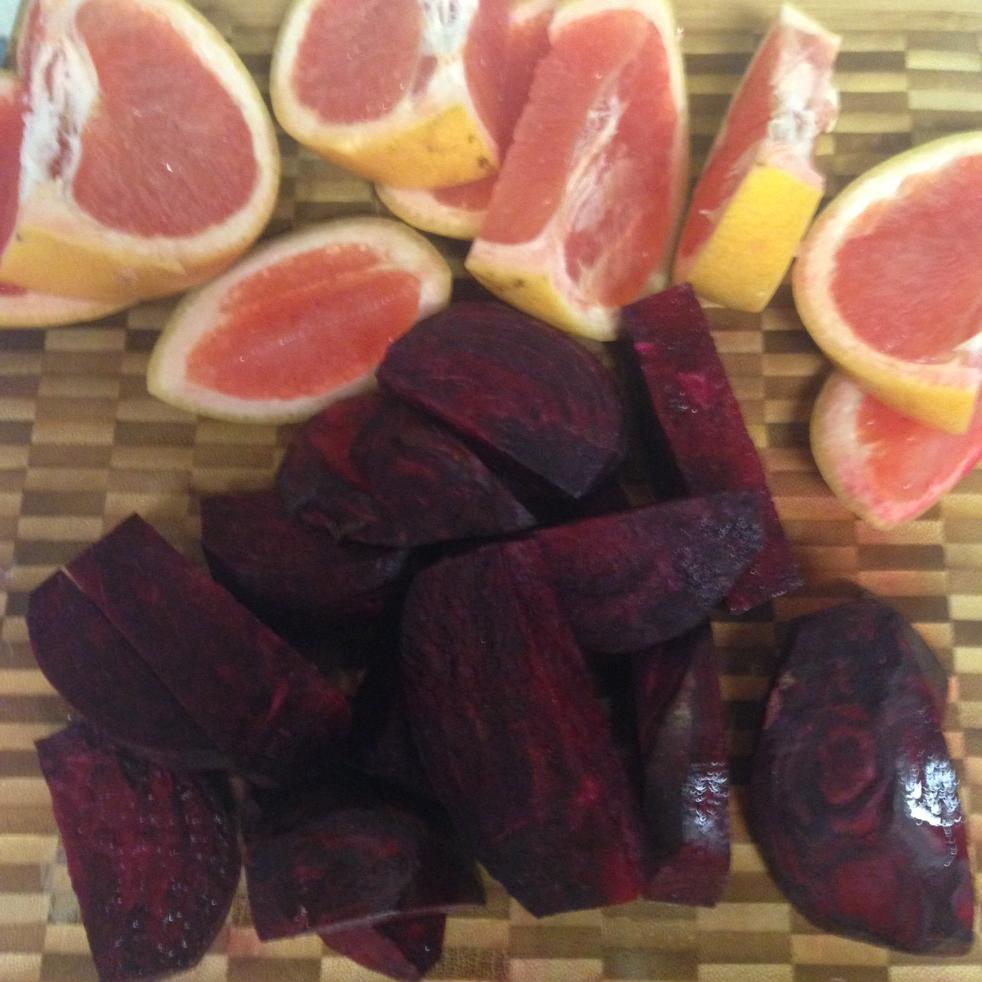 Beet/Grapefruit juice!!  Yum!!
