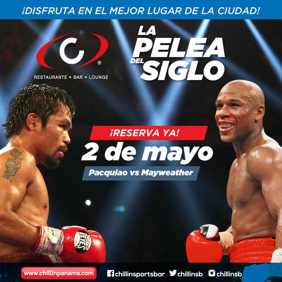 chillinpanama's tweet photo. Ya reservaste? Aun tenemos tu mesa! #PacquiaoMayweather @chillinsb #ViveChillin http://t.co/kpqDcL3JAx
