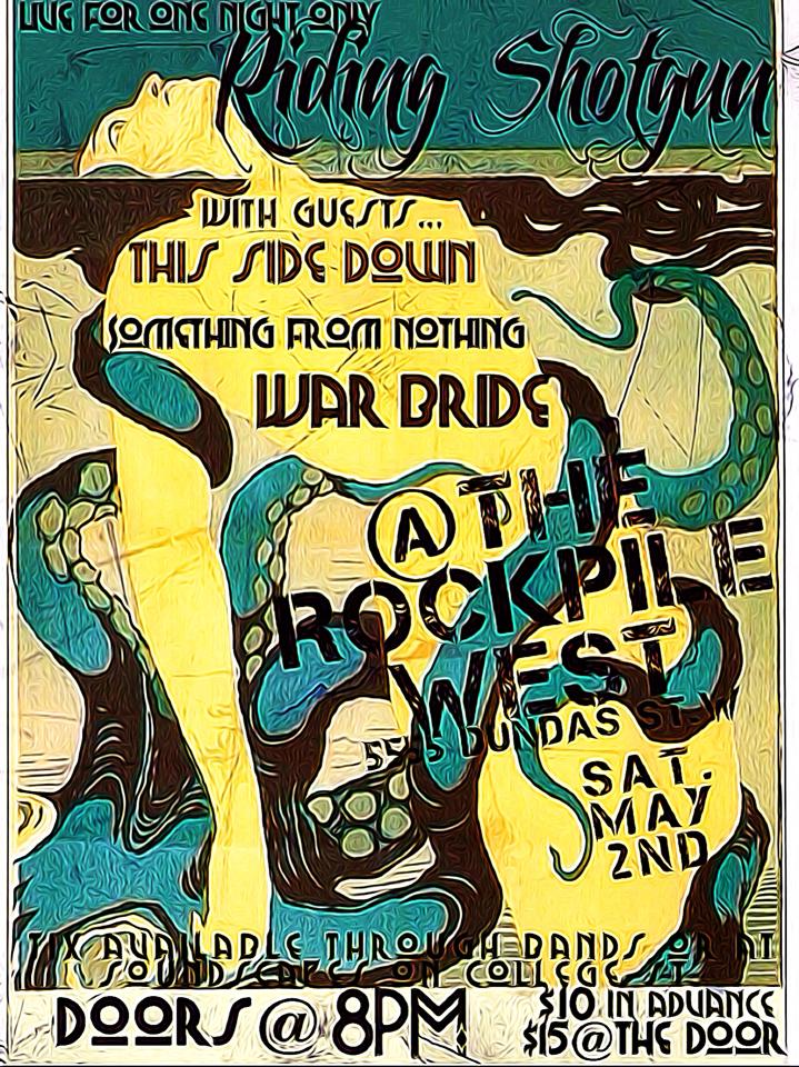 Come rock out at #TheRockpile West on Saturday with us! #toronto #rockshow #livemusic #RidingShotgun #saturday