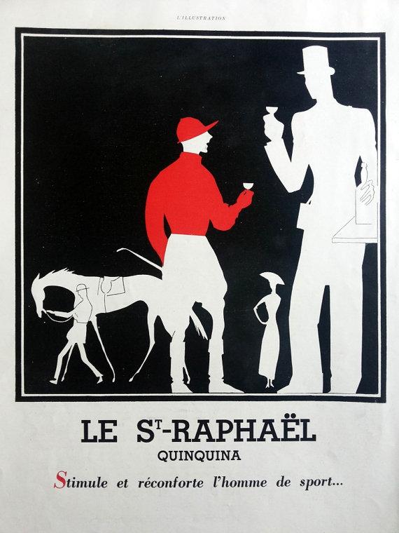 OldMagazin's tweet photo. St. Raphael aperitif, vintage advertising page, original art deco ad  http://t.co/nmtMNLmeJH  #Etsymntt #a4team http://t.co/bqrq4mXUqx