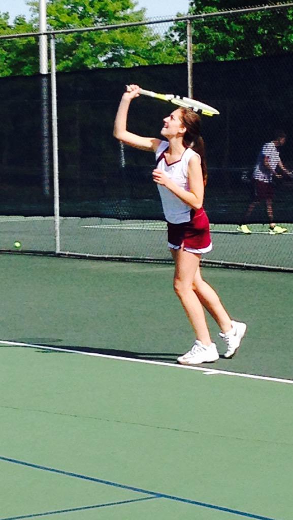 OakRidgeSports's tweet photo. It was a great day for a tennis match!  @SabrinaSauterr is shown here as Gibbs traveled to town. http://t.co/ciQkh8U7pH