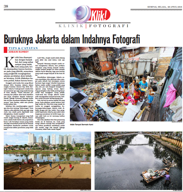 kompasmuda's tweet photo. Buruknya Jakarta dalam Indahnya Fotografi. #KILK @arbainrambey hari ini. Selamat membaca :) http://t.co/2udemDudPN