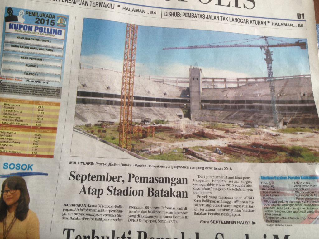 Semoga Stadion Batakan selesai sesuai jadwal