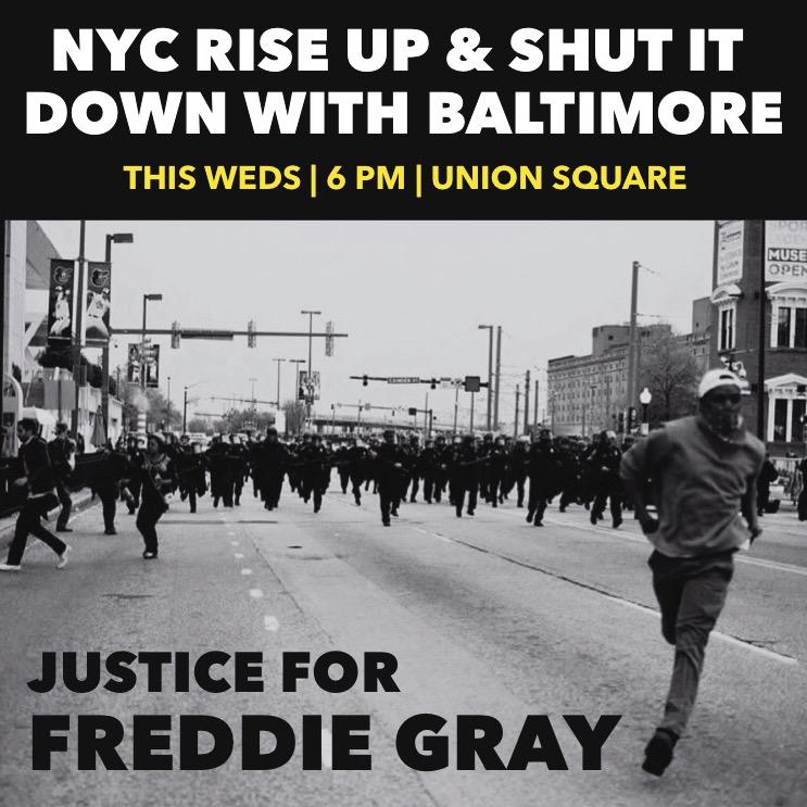 OccupyWallStNYC's tweet image. NYC RISE UP &amp;amp; SHUT IT DOWN WITH BALTIMORE. #FreddieGray #BlackLivesMatter. RETWEET.