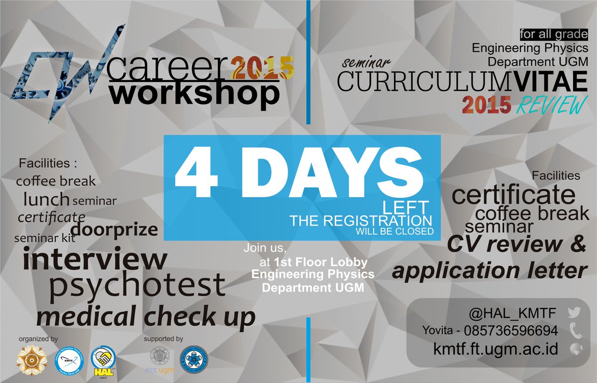 HAL_KMTF's tweet photo. Hari registrasi tinggal 4 hari lho guys. Limited Seat~ ayo ayo merapat ke lobby JTF lt.1 http://t.co/hsLJi6cfWM