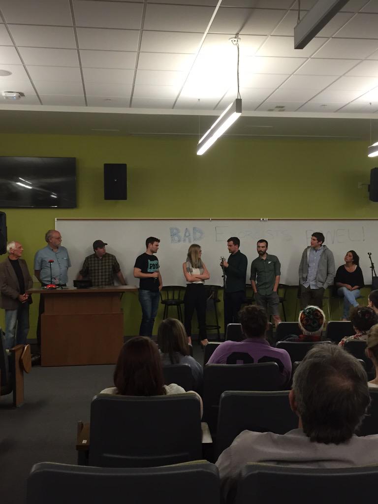 timbwilliams's tweet photo. "Bad Exorcists" cast and crew - funny, funny Oregon Film. Project Adrenaline alumni @CinemaPacific http://t.co/c6JraVfe1b
