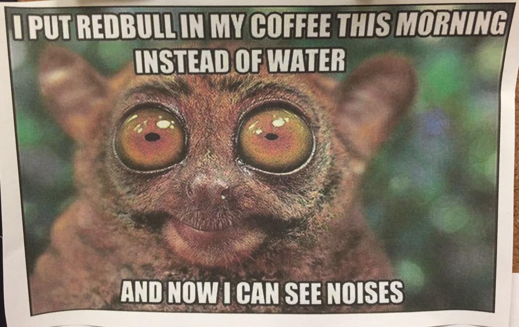 RNassassin's tweet photo. #redbull + #coffee = I can see noises!! http://t.co/kXeLXzYegZ