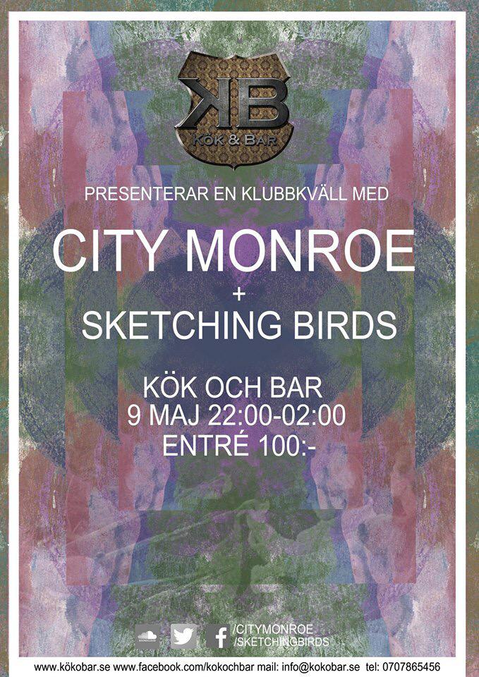 CityMonroe's tweet photo. Lördagen den 9 maj bjuder vi upp till dans tillsammans med @SketchingSE. #Enköping #Livemusik http://t.co/INutyBerXF