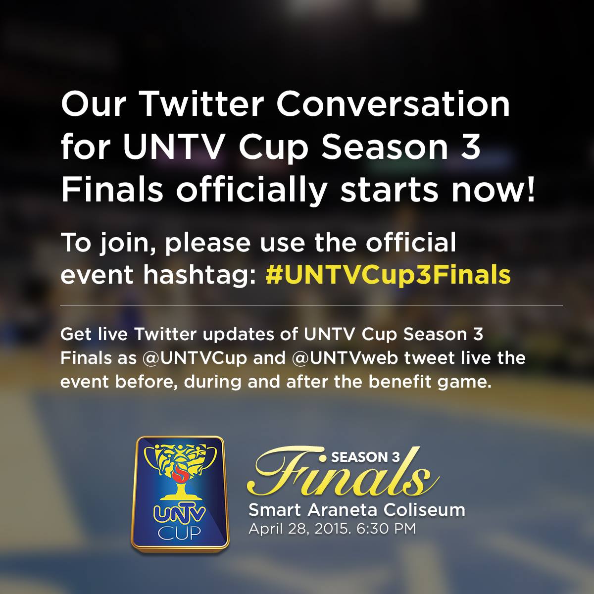 Halina't makibahagi sa ating Twitter hashtag na #UNTVCup3Finals