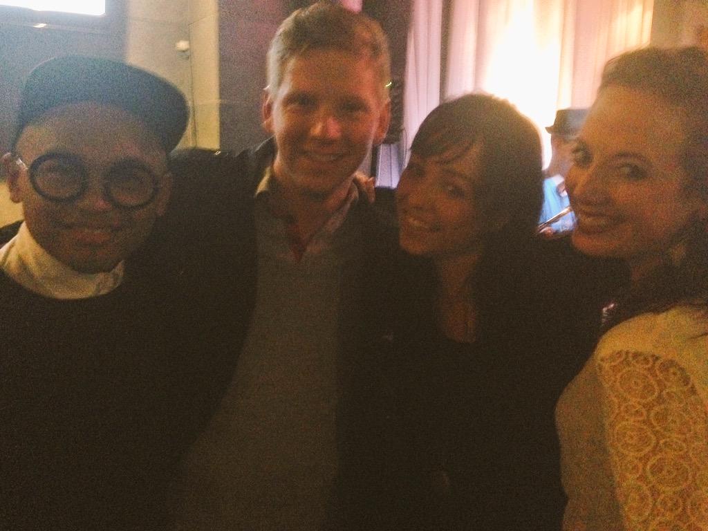 Sing_Sensation's tweet photo. #35MMTO's @JEIGHMADJUS & Marisa McIntyre w/ @Mirvish's Once and Kinky Boots @gabi_epstein & @GScottF pose for a pic http://t.co/QI67OVy5QG