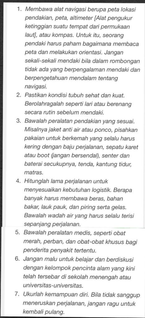 Buat yg semalem ketinggalan diskusi bareng sama tmn tmn.
Pengetahuan umum pendakian #prehike #safetyHike >>>>