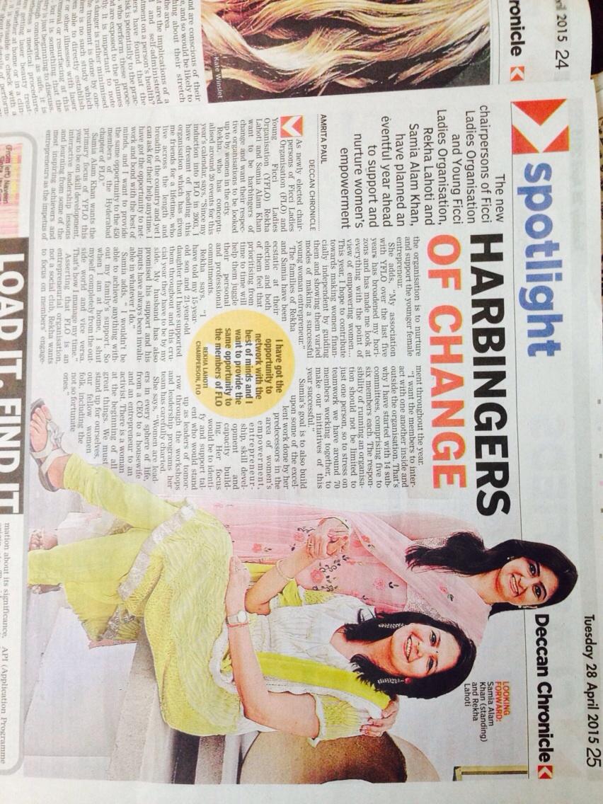 Today's article #deccanchronicle <a href="/FICCIFLO/">FLO-FICCI Women's Chamber of Commerce</a> member engagement building #synergy <a href="/rekha_lahoti/">Rekha Lahoti</a> #Hyderabad