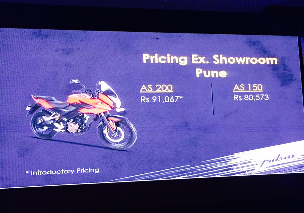 sarmadkadiri's tweet image. Here are the Pune prices of the #Bajaj #PulsarAS150 @ Rs80,573 &amp;amp; #PulsarAS200 Rs91,067