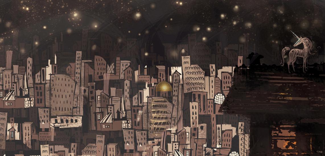 viko_illus's tweet photo. The last #unicorn. Let's take a break from #war in #Jerusalem #Israel #MiddleEast  #illustration #socialillustrations http://t.co/Np1Kwo78zV