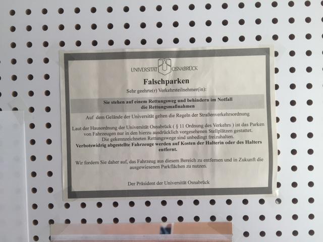 nerdbox_it's tweet photo. #uniosnabrück #hsos: zu wenig #mitarbeiterparkplätze  -> gestern eine wunderschöne Anerkennung bekommen. DANKE http://t.co/JH8QjL812V