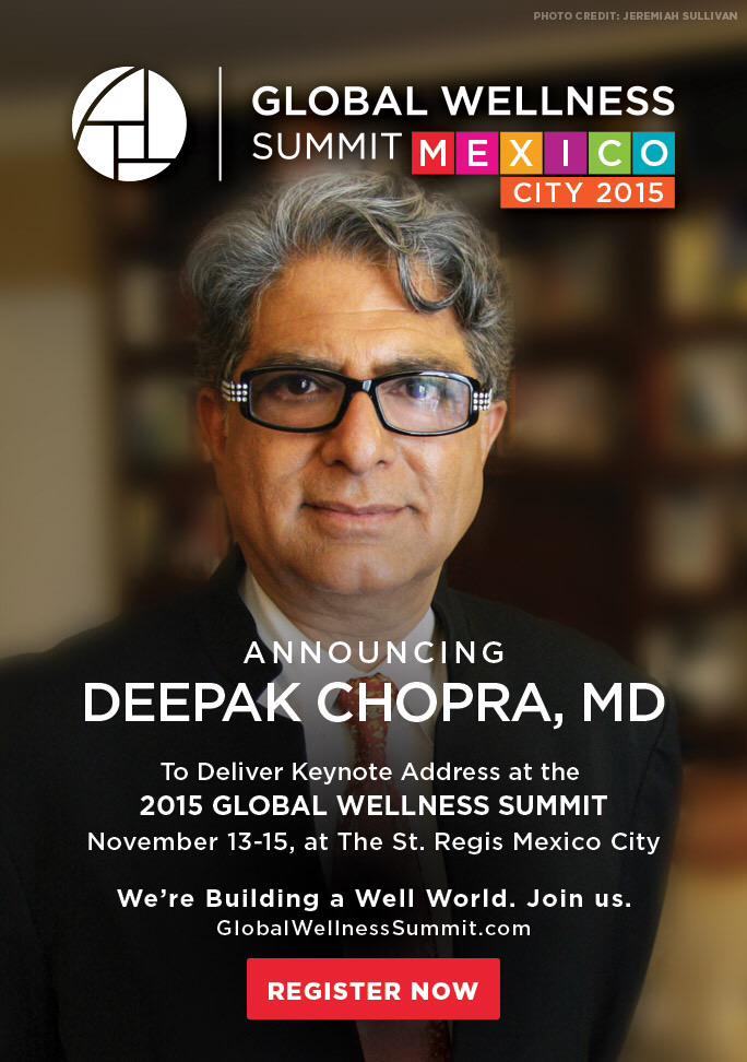 SandhyaChips's tweet photo. @Global_GWI  @susieellis to host @DeepakChopra as #keynotespeaker   in #mexicocity this #November! http://t.co/bVUiyMcL6O