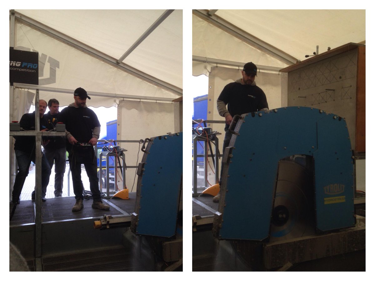 LDDSgroup's tweet photo. #Cuttingpro @peterfaulkner2 Pete up 1st on the track sawing. Come on Pete @ziggyLDD @TyrolitNL @Tyrolit @leepearce14 http://t.co/vz4DNRbx60