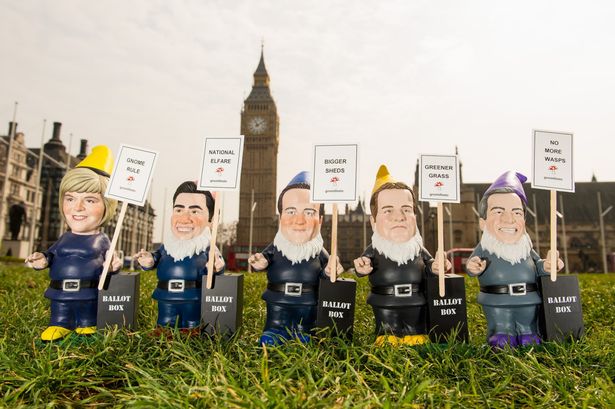 WalesOnline's tweet photo. B&amp;Q made a special range of General Election gnomes but missed out Leanne Wood http://t.co/mQ4nkhRmHD http://t.co/Tnm5YbVdEt