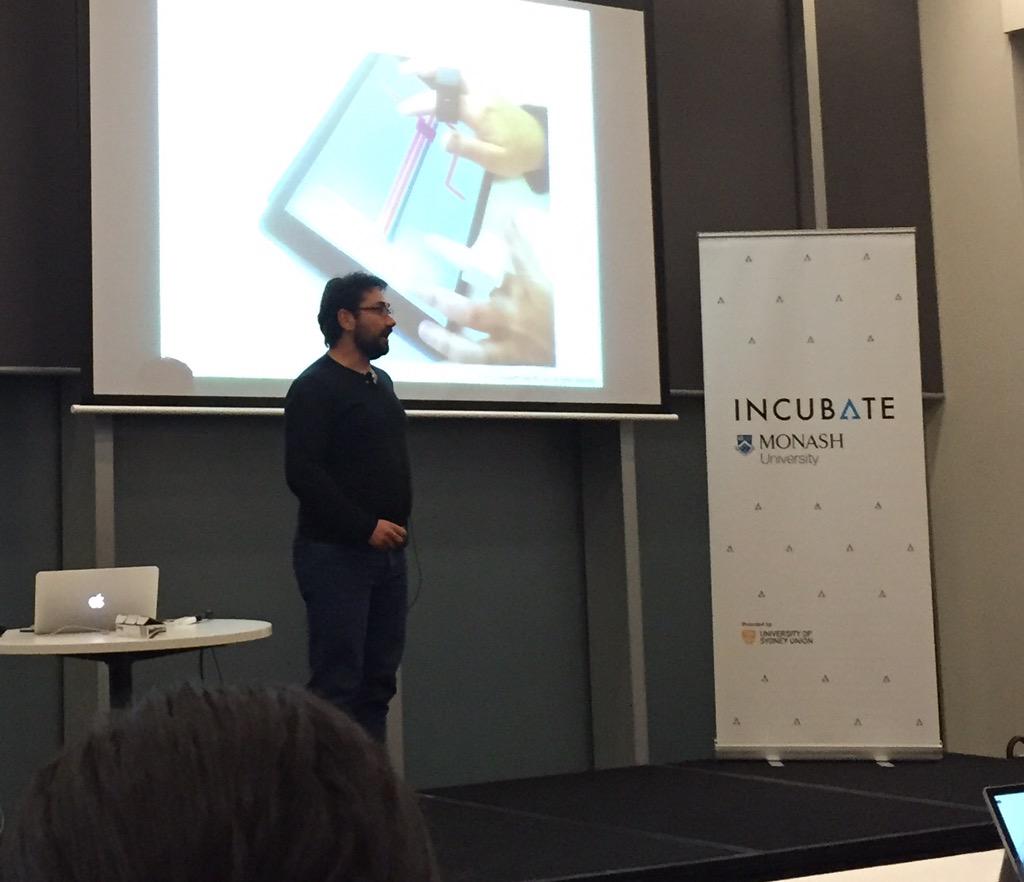 RaisedPixels's tweet photo. RaisedPixels co-founder Chatai pitching at INCUBATE in Melbourne. http://t.co/qAvw7vYLxY