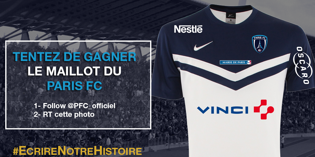 SportBuzzBizz's tweet image. RT &amp;amp; follow @PFC_officiel pour tenter de gagner le maillot domicile bit.ly/ParisFC #EcrireNotreHistoire #PFC