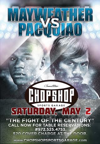 ChopShopSports's tweet photo. WATCH THE FIGHT WITH US @ChopShopSports!!  $20 COVER.  ONLY A FEW TABLES LEFT FOR RESERVATIONS. CALL 972-525-4753 http://t.co/Aknsc4FcTb