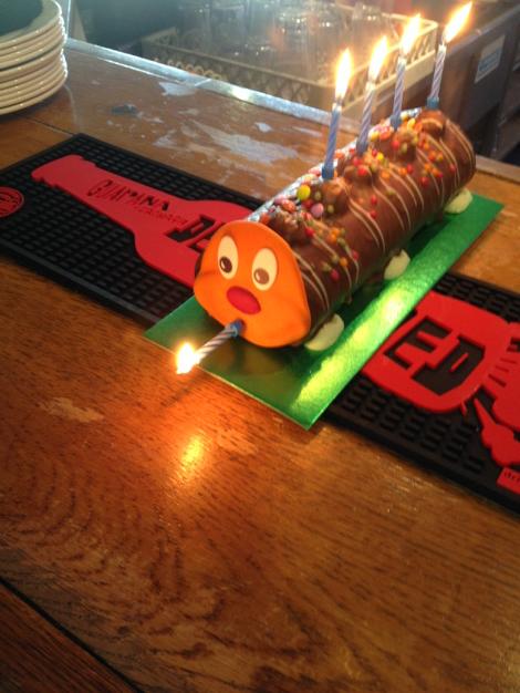 calcaterra_al's tweet image. Got the best cake ever today for my b-day! Thanks @TopgolfUK #TGSurrey #OneTeam #Caterpillar #Delish