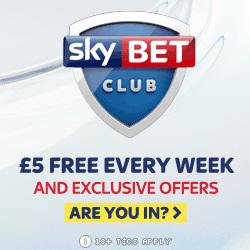 Join Skybet Today And Get £5 Free Bet Every Week >> bit.ly/SkyBetCLUB