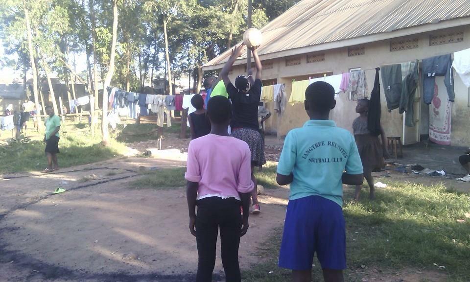 netballtrust's tweet image. Uganda Academy netball training today #langtree kit #usewhatever you can to make a #court