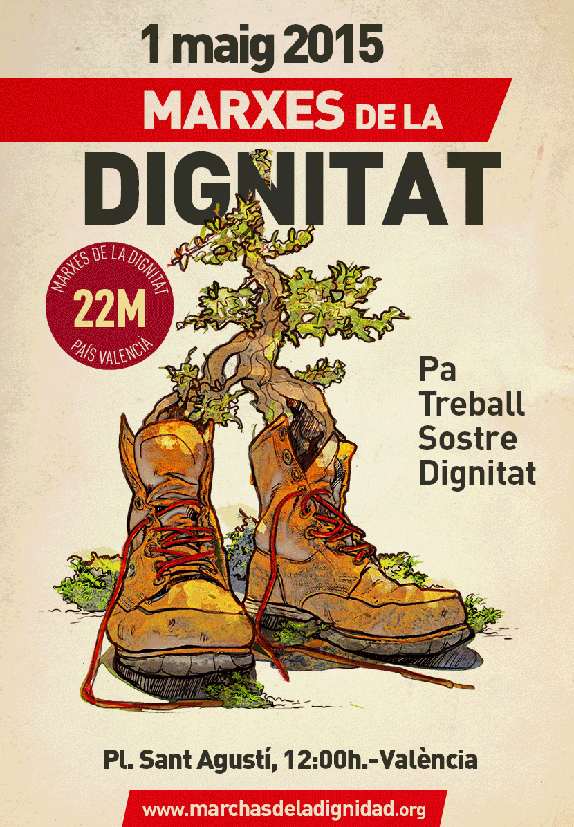 PAH_Valencia's tweet photo. #1ºdeMayo @22Mdignitat cartel Mani 1º d Mayo @Miguelon1000000 @edylat @JavoAriz @pahgema @PAHPaterna @rubio_raquel  http://t.co/MTbVAULgj8