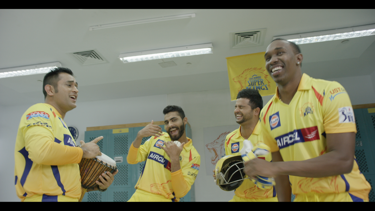 ChennaiIPL's tweet photo. Hope 2 c more celebratns in d dressing rm tonight! Can't wait! 2hrs to go! #whistlepodu #UnitedByGoodTimes #CSKvsKKR http://t.co/NhJ84cVBB1