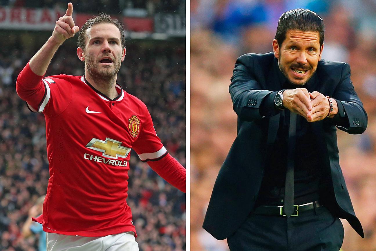 Happy birthday to Man United \s Juan Mata , who turns 27 today. And Atletico Madrid boss Diego Simeone who is 45. 